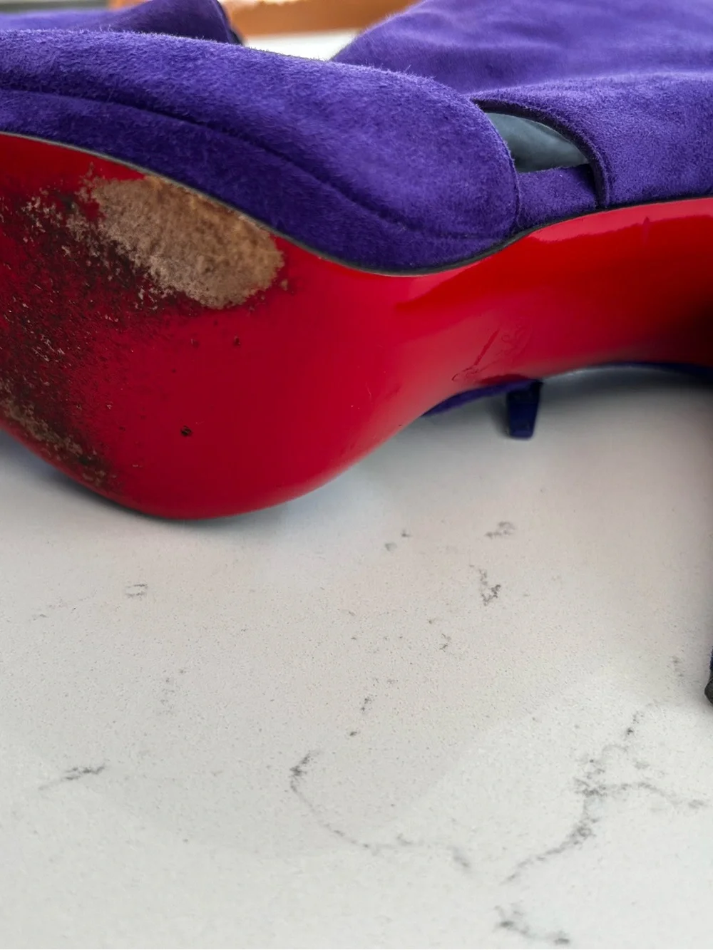 Christian louboutin purple suede leather booties/heels size 39